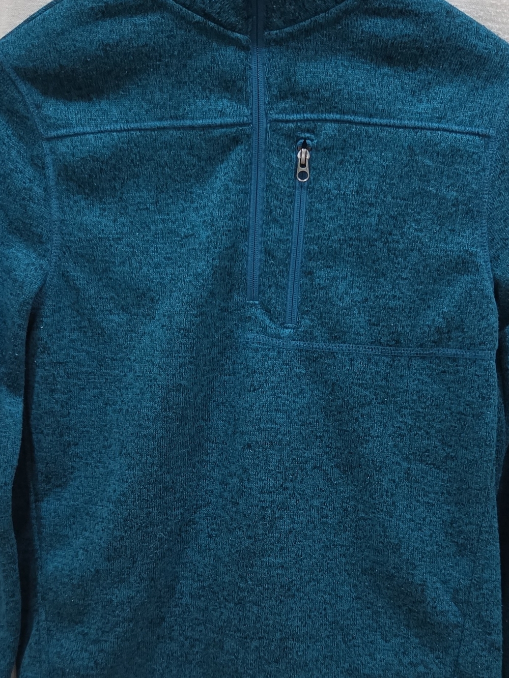Merona Women's Teal Half-Zip Pullover with Chest Zip Pocket